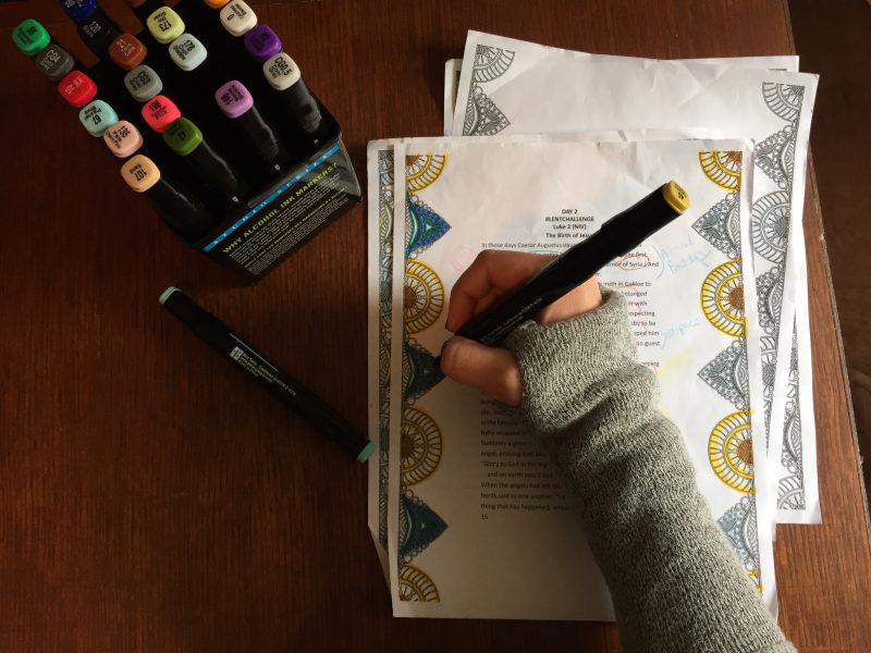 #LentChallenge Coloring my way through Luke & Acts.